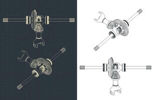 Gear Differential Drawings vector