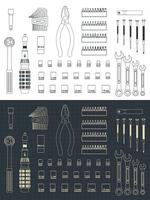 Home Tool Kit Drawings vector