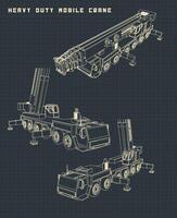 Heavy Duty Mobile Crane vector