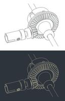 Automobile differential drawings vector