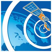Satellite telecommunications illustration vector