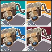 Retro rangefinder camera vector