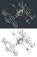 Differential isometric drawings vector