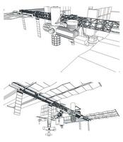 Orbital space station illustrations vector