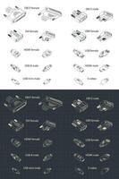 Interface Plug and sockets isometric drawing vector