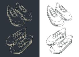 zapatillas dibujos mini conjunto vector