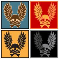 Skull and wings vector
