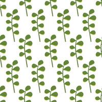 A simple twig with leaves. Floral ornament. Seamless pattern. illustration. vector