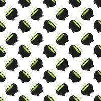 Witch's cauldron with boiling magic potion. Seamless pattern. illustration. vector