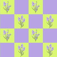 A sprig of lavender. Purple flower. Seamless pattern. illustration. vector