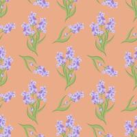 A sprig of lavender. Purple flower. Seamless pattern. illustration. vector