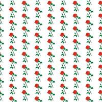 Red rose in flat style. Simple seamless pattern. cool illustration. vector