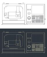 escritorio cnc enrutador máquina planos vector