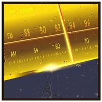 Retro radio frequency scale close up vector