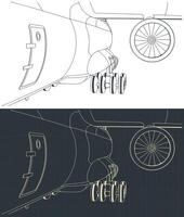 aterrizaje engranaje y turboventilador motor de pesado carga aeronave vector