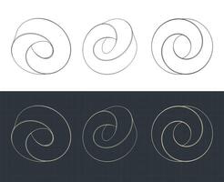 Chubby mobius strip symbols set vector