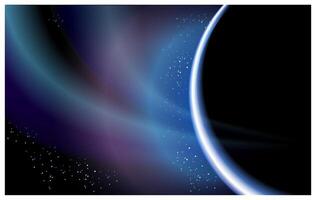 Realistic illustration of deep space. Planet orbit in the glow of the stars vector