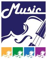 Violin. Stylized illustrations on a musical theme vector