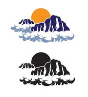 Mountains in the clouds vector