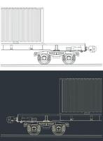 ferrocarril plataforma con envase vector