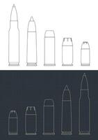 balas de varios calibres planos mini conjunto vector