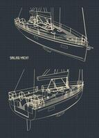 Sailing Yacht Drawings vector
