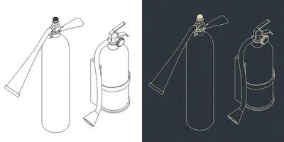 fuego extintores isométrica planos vector