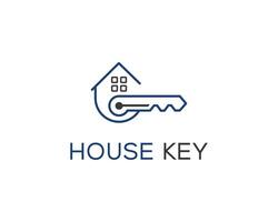 Simple real estate key logo icon design concept template. vector