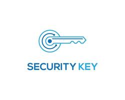 Security key technology digital logo design template. vector