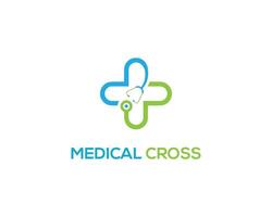 Stethoscope and medical logo design concept template. vector