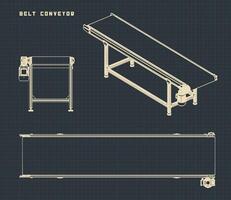 Belt conveyor drawings vector