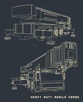 Heavy Mobile Crane vector