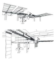 Orbital space station illustration vector