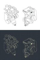 CNC milling machine head vector