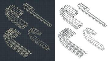 cable cadenas isométrica dibujos vector