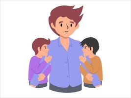 Father two Kid or People Character illustration vector