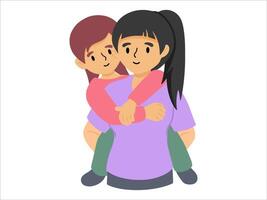 Mom holding kid or avatar icon illustration vector