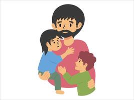 Father with Son and Daughter or avatar icon illustration vector