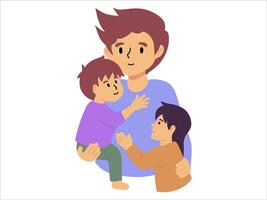 padre dos hijo o avatar icono ilustración vector