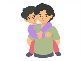 Dad holding child or avatar icon illustration vector