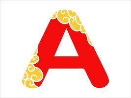 Chinese New Year Alphabet Letter A vector