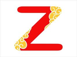 Chinese New Year Alphabet Letter Z vector