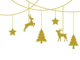 Christmas Background with Deer, Star and Christmas Tree vector