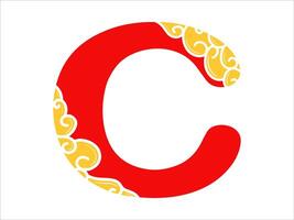 Chinese New Year Alphabet Letter C vector