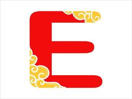 Chinese New Year Alphabet Letter E vector