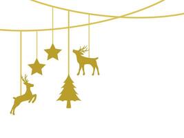 Christmas Background with Deer, Star and Christmas Tree vector