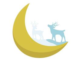 Navidad árbol creciente Luna antecedentes vector