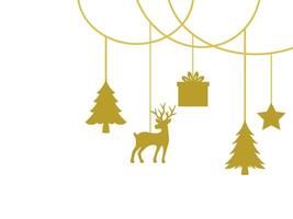 Christmas Background with Deer, Star and Christmas Tree vector