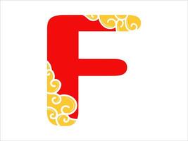 Chinese New Year Alphabet Letter F vector