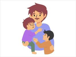 Father two Son or avatar icon illustration vector